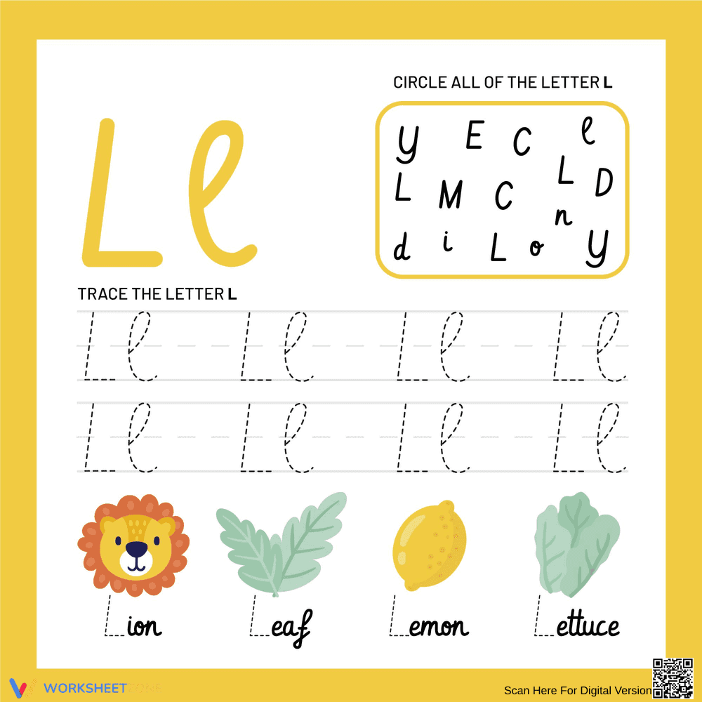 Printable Letter L Tracing & Recognition | Grade K-1 - Page 1