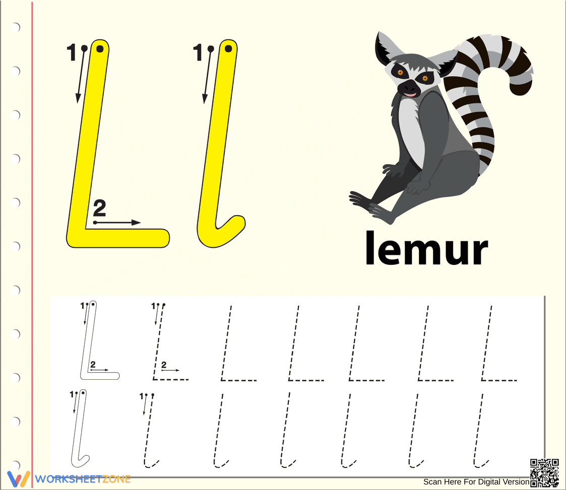 L is for Lemur: Learning the Letter L - Page 1