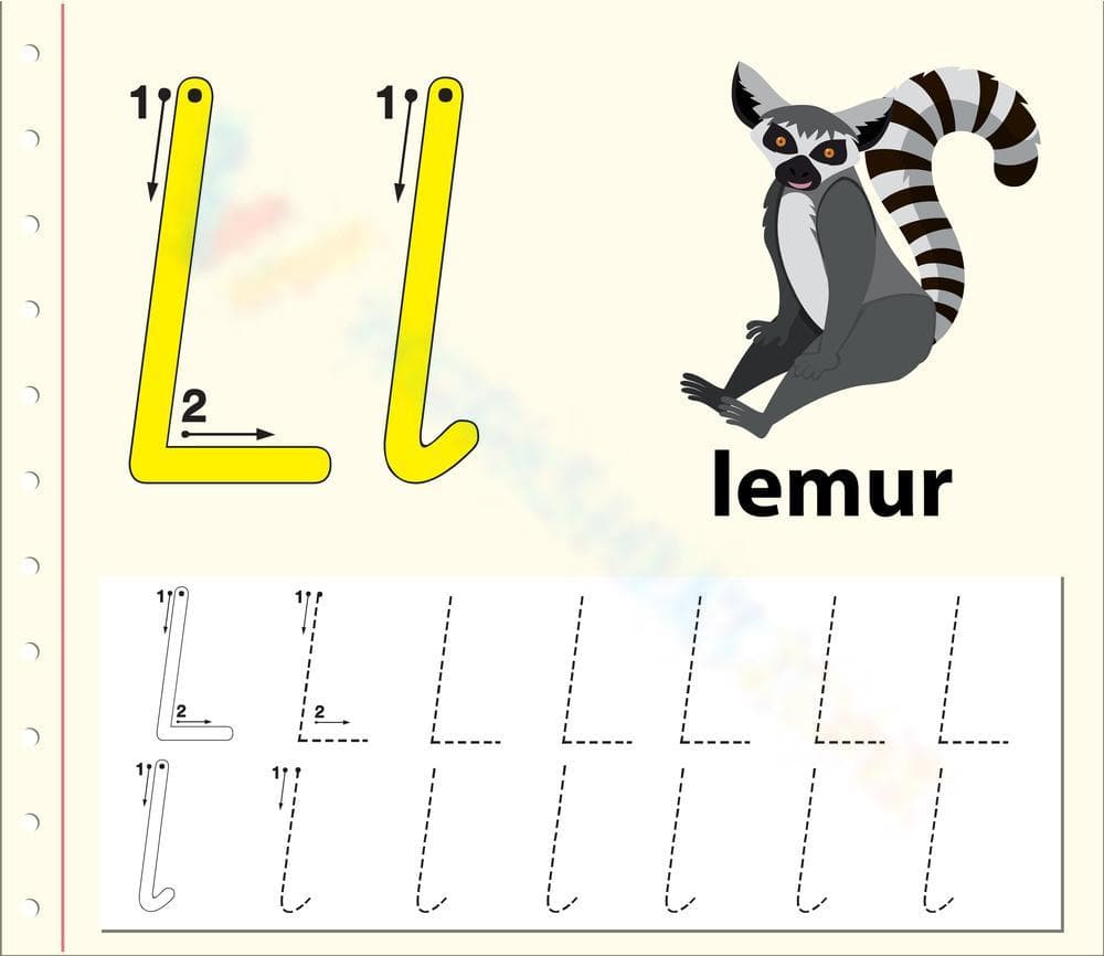 L is for Lemur: Learning the Letter L - Page 1