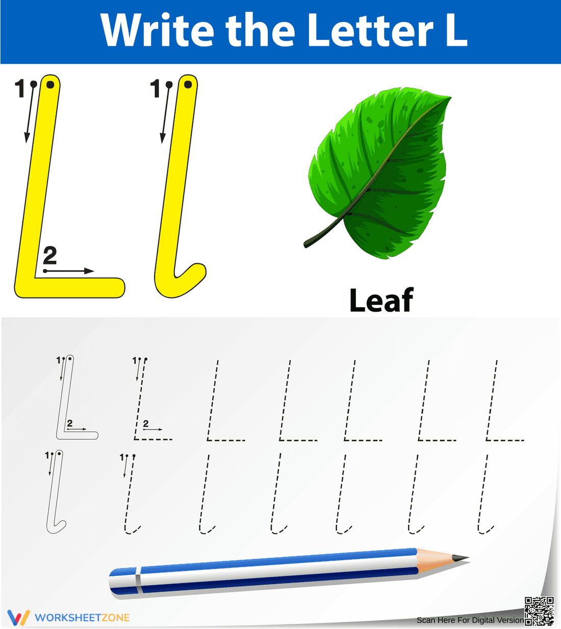 Essential Letter L Tracing Worksheet | Grade K-1 - Page 1