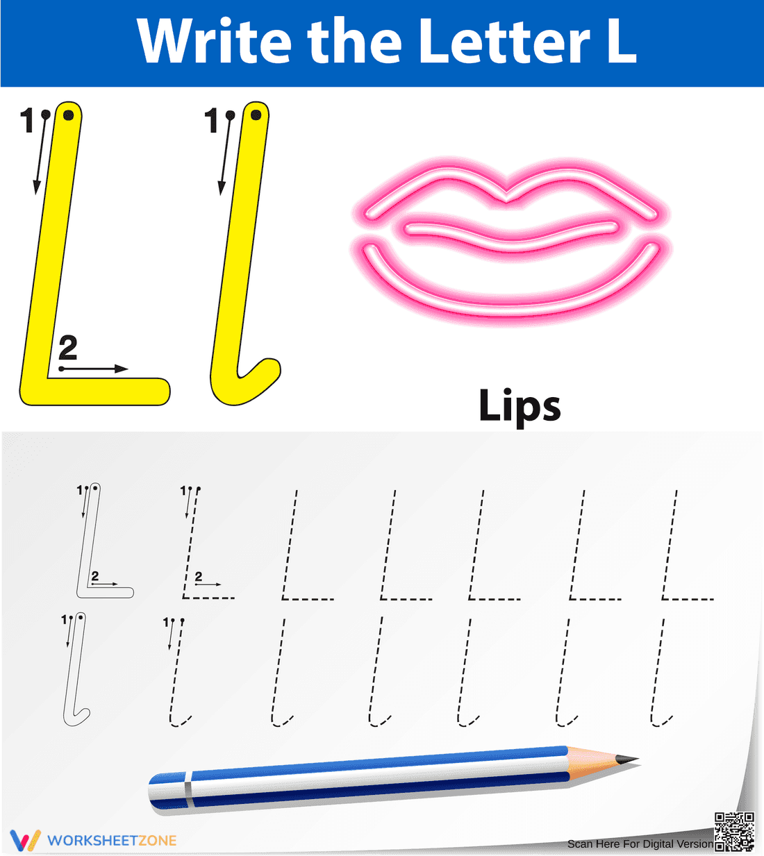 L is for Lips: Connecting Letter to Body Parts - Page 1