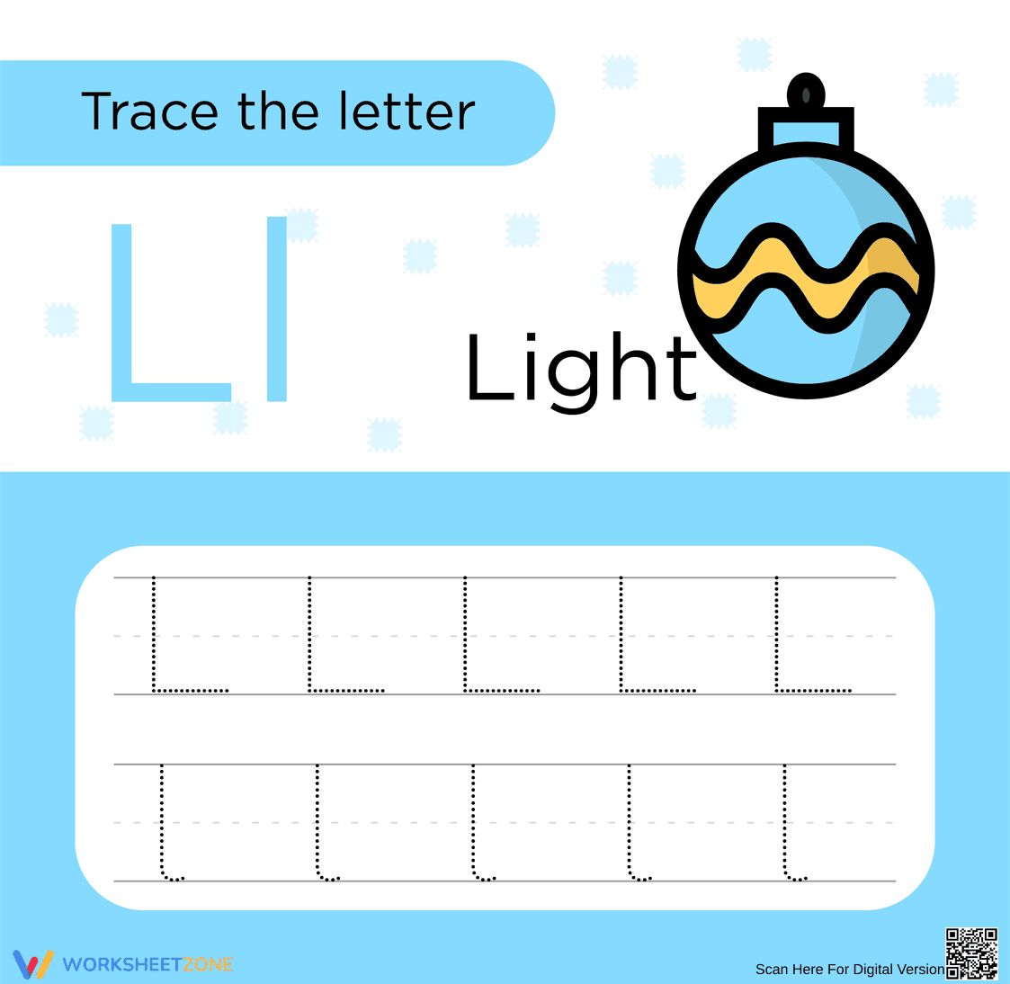 Trace the Letter L: Handwriting Practice - Page 1