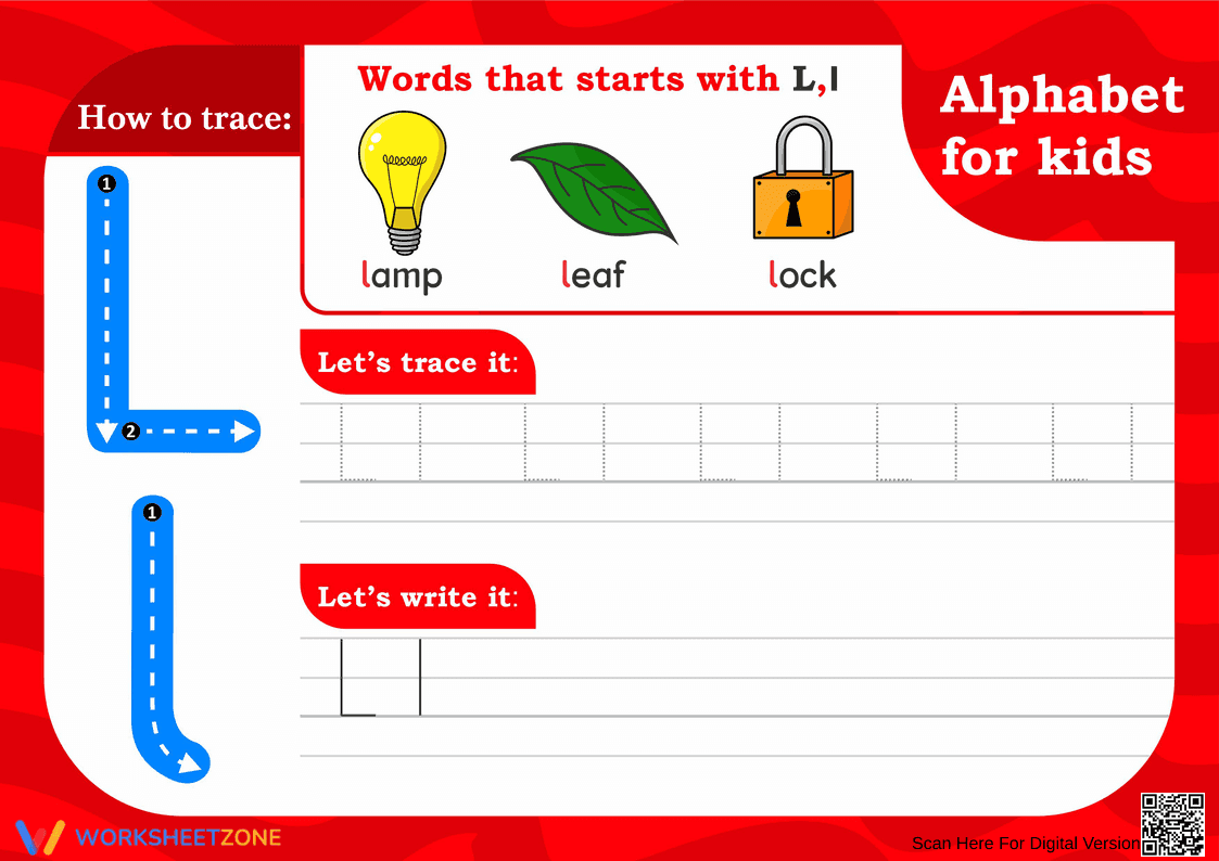 Alphabet for Kids: Letter L Worksheet - Page 1
