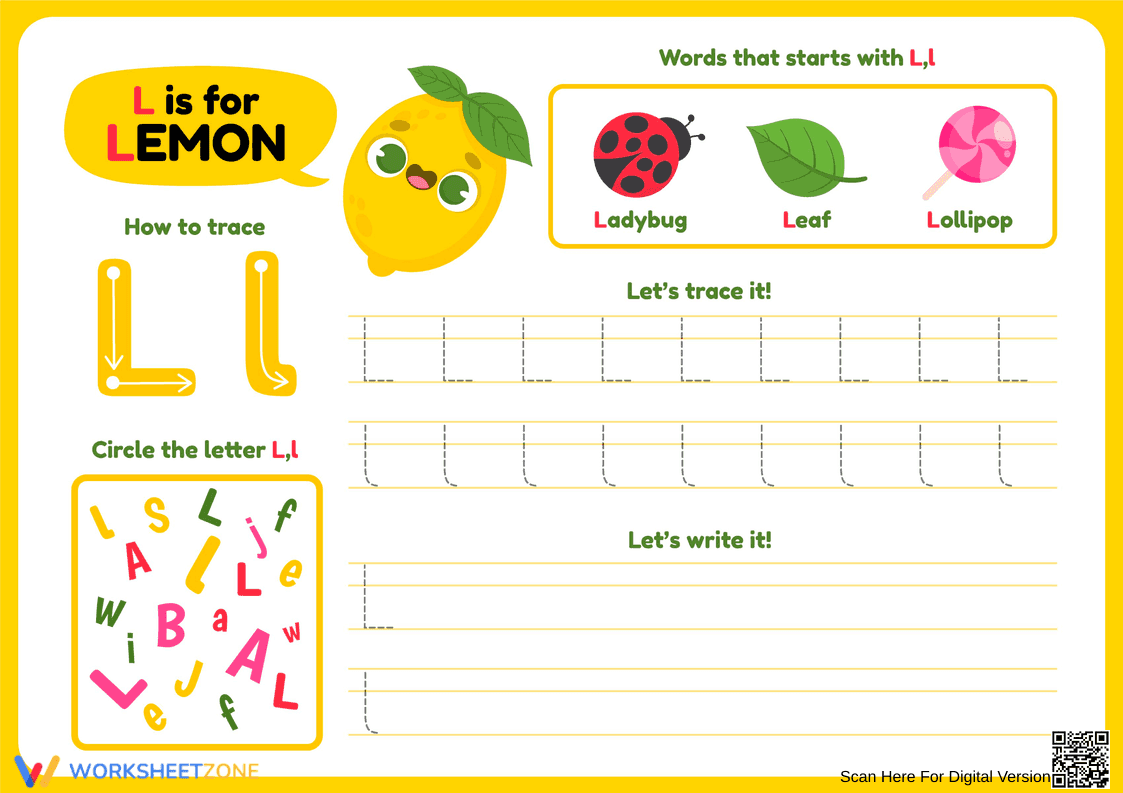 How to Trace Letter L: A Beginner's Guide - Page 1