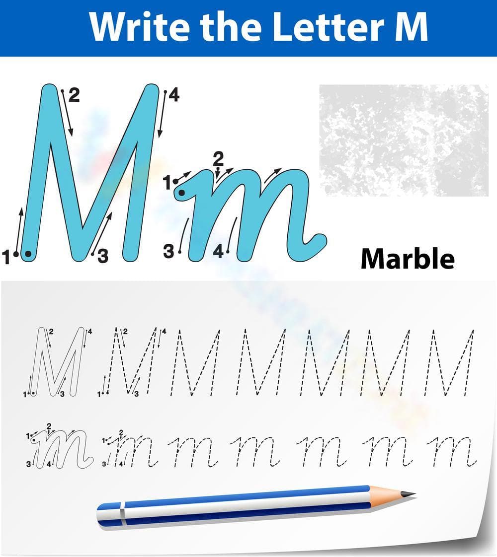 M is for Marble Worksheet - Page 1