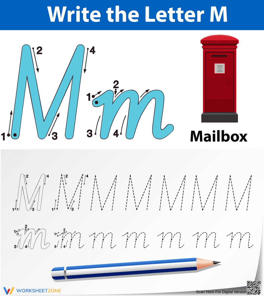M is for Mailbox Worksheet - Page 1