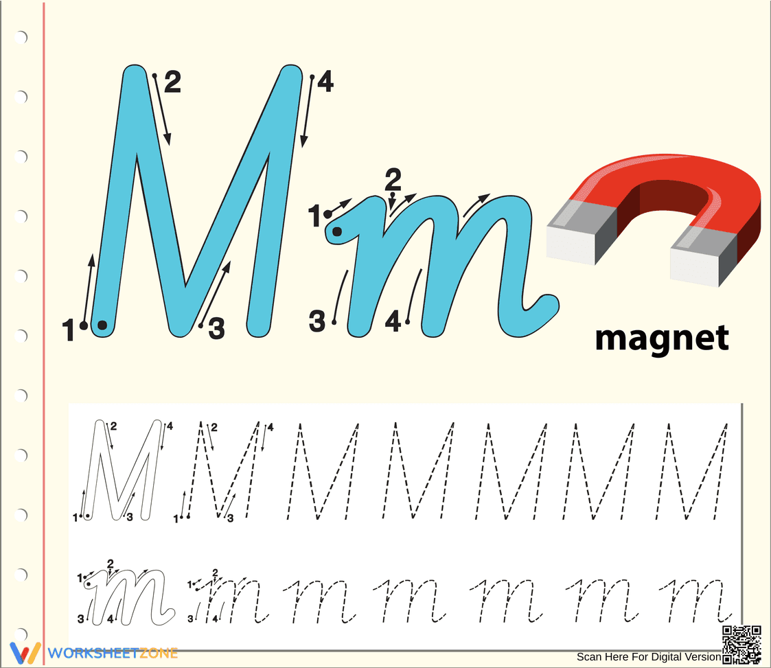 M is for Magnet Worksheet - Page 1