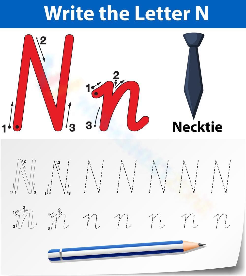 N is for Necktie Worksheet - Page 1
