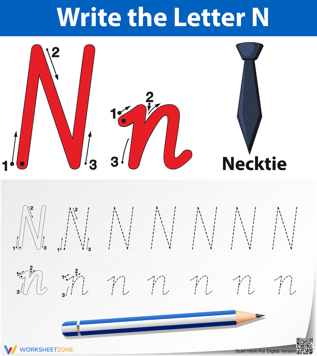 N is for Necktie Worksheet - Page 1