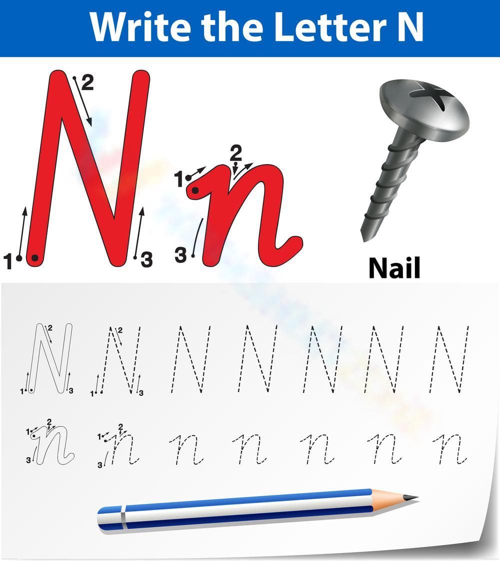 Letter N Tracing Worksheet | Essential Grade K Printable - Page 1