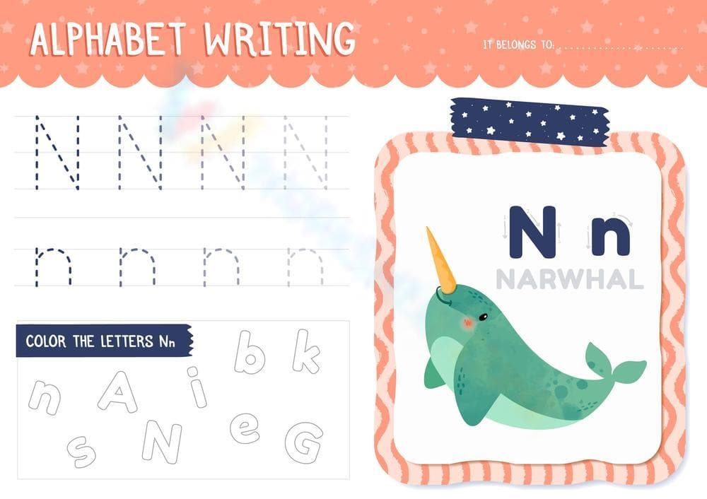 Alphabet Writing N Worksheet - Page 1