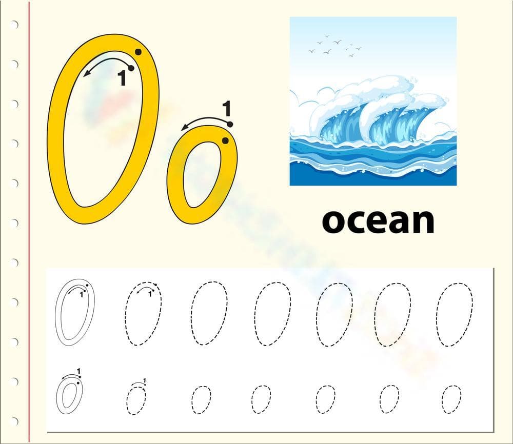 Printable Letter O Tracing Worksheet | Pre-K & K - Page 1