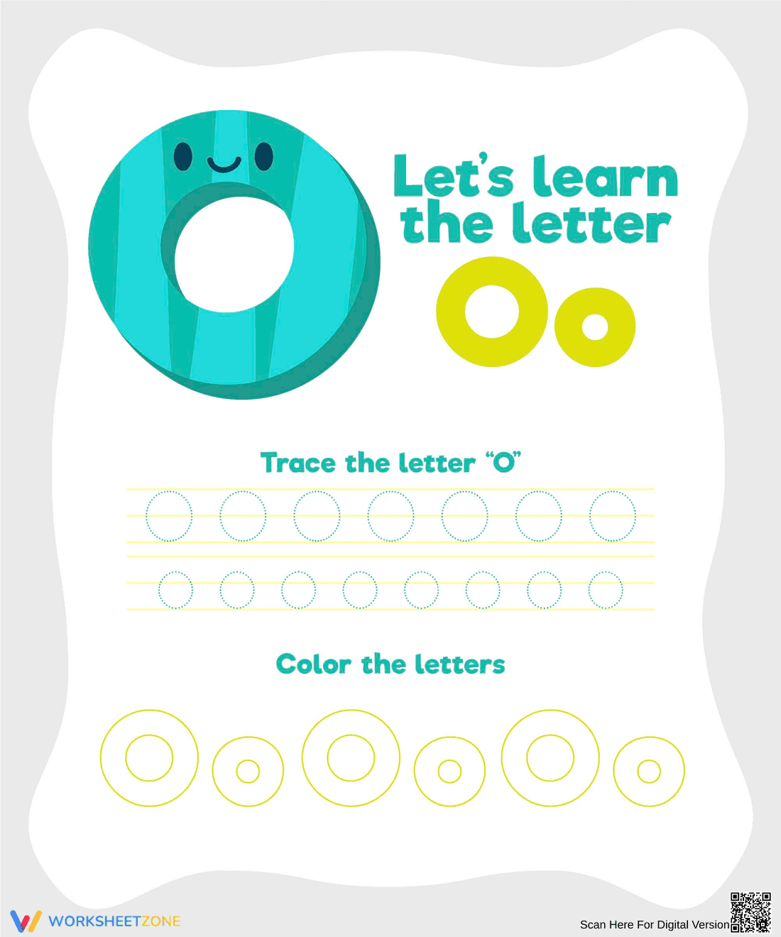 Learning the Letter OO Worksheet - Page 1