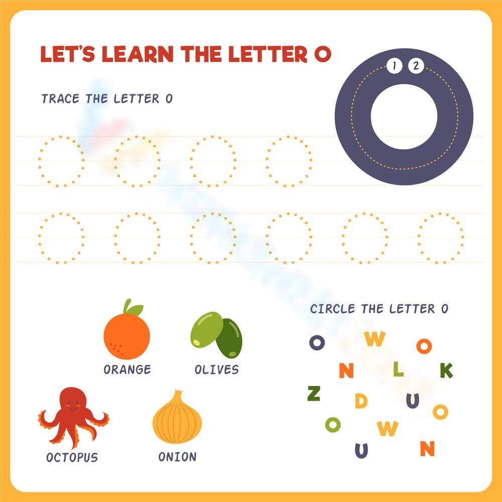 Learn the Letter O Worksheet - Page 1