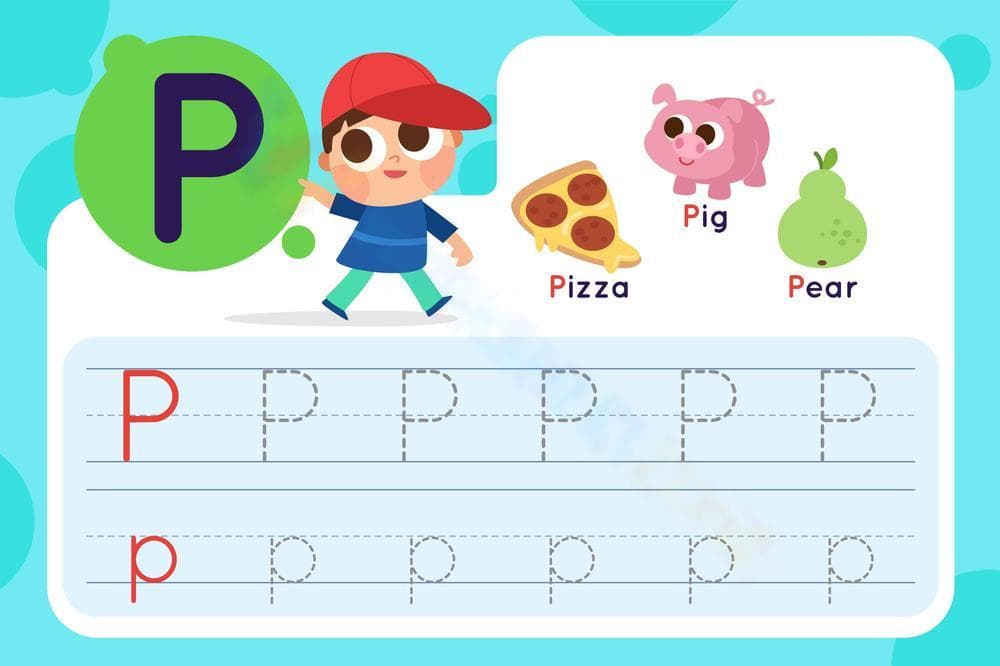 Letter P Tracing Worksheet for Preschool - Page 1