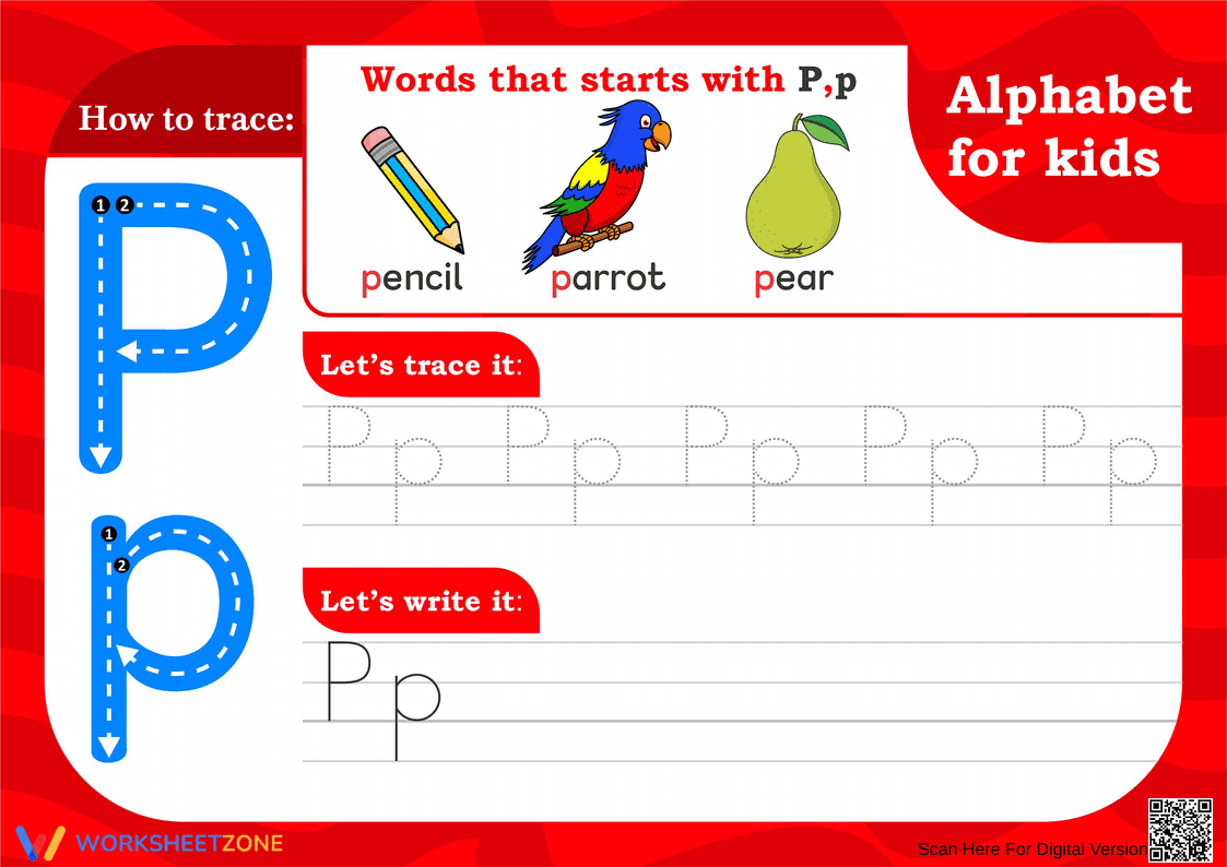 Letter P Tracing Worksheet | Essential Grade K-1 Ready - Page 1