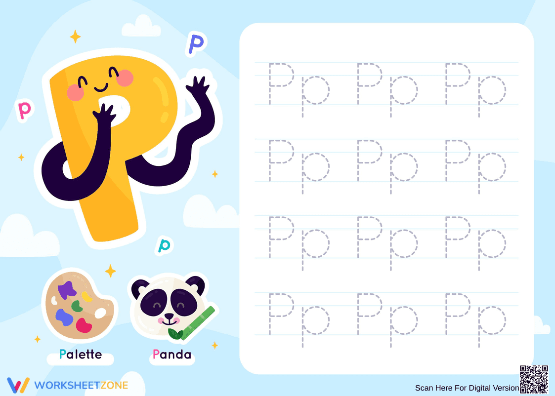 Tracing the Letter P: A Fun Way to Learn the Alphabet - Page 1