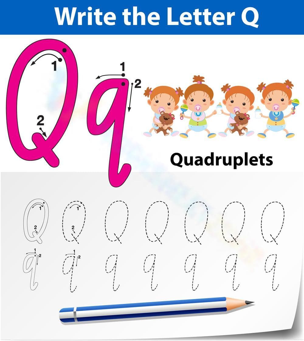 Q is for Quadruplets Worksheet - Page 1