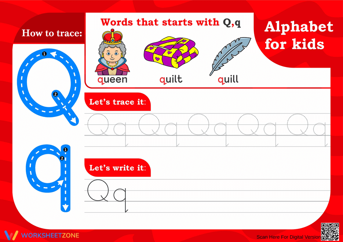 Alphabet Learning: Letter Q Worksheet - Page 1