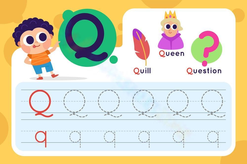 Practice Exercises-Tracing Letter Q - Page 1