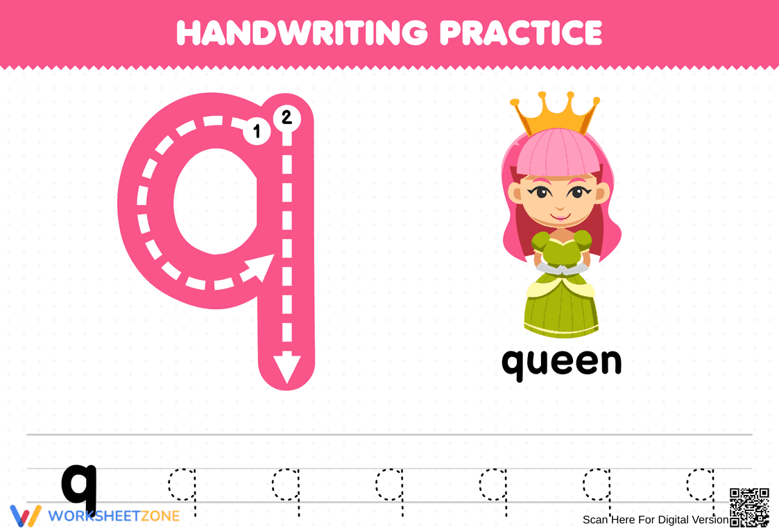 Printable Letter Q Learning for Kids - Page 1