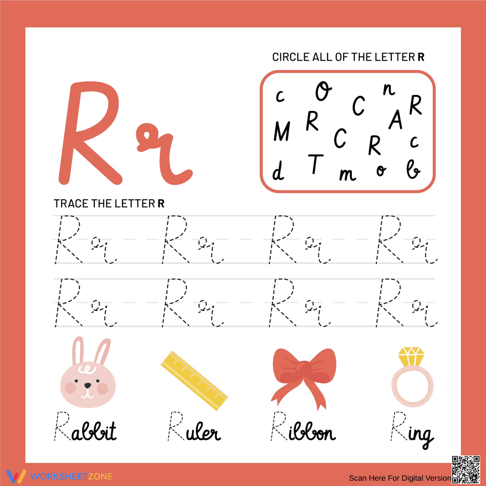 Cursive Letter R Worksheet | Essential Grade 1 Ready - Page 1