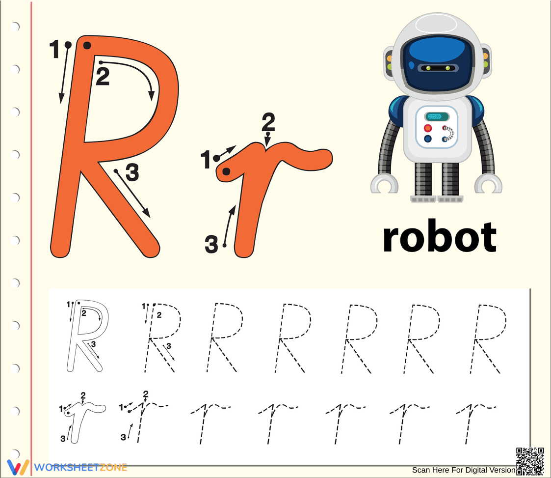 R is for Robot Worksheet - Page 1