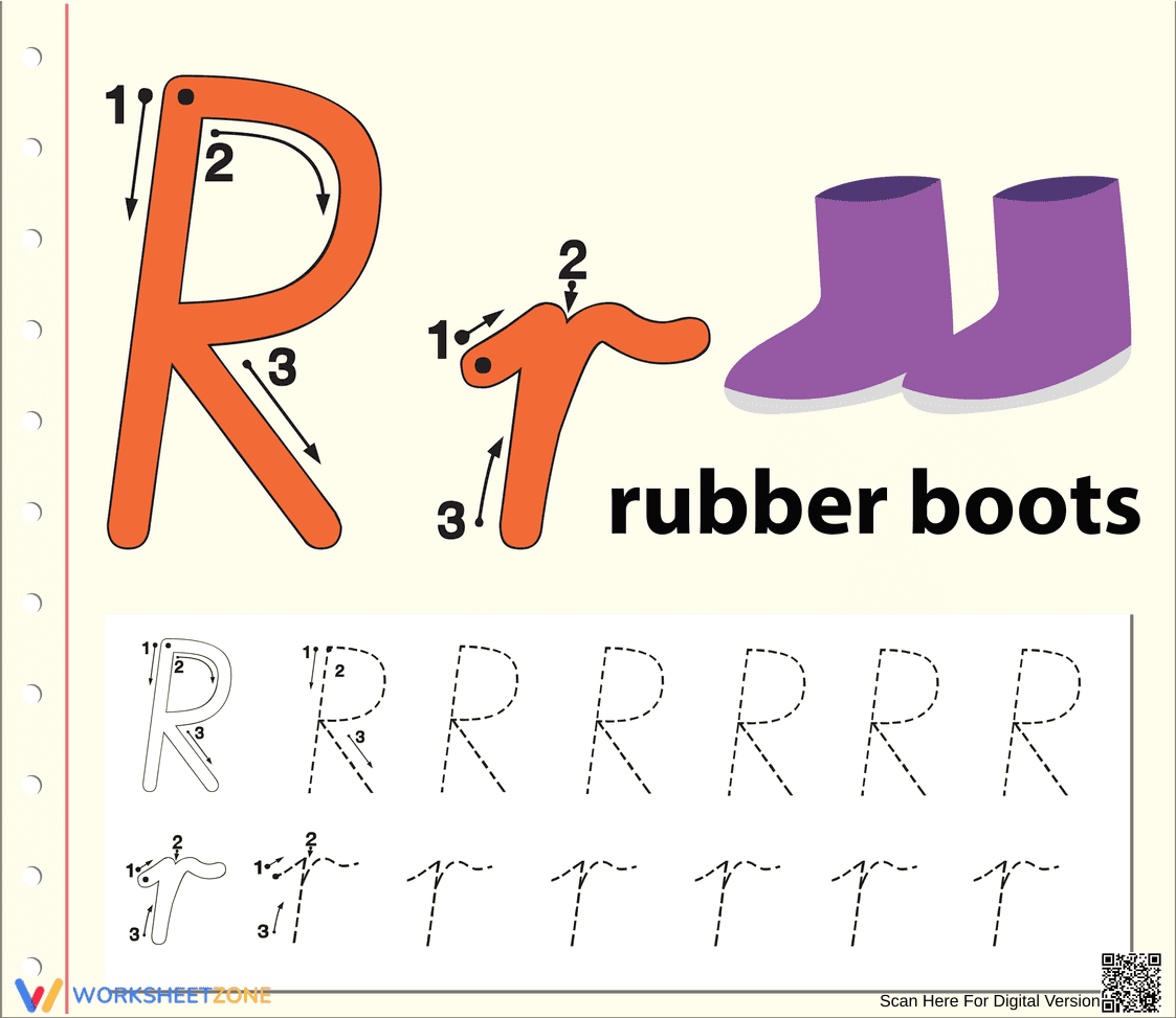 Letter R Tracing Printable | Grade K-1 English - Page 1