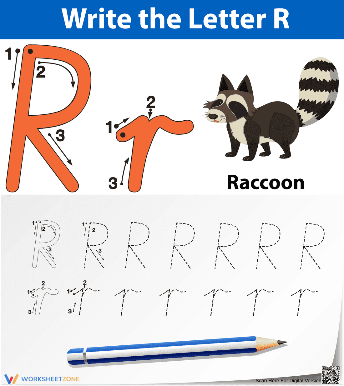 Essential Letter R Tracing Worksheet | Grade 1 English - Page 1