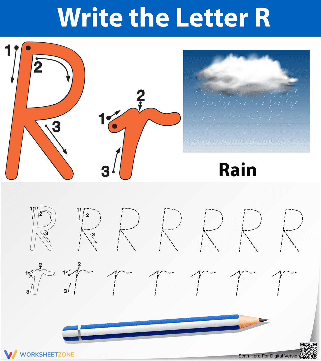 R is for Rain Worksheet - Page 1