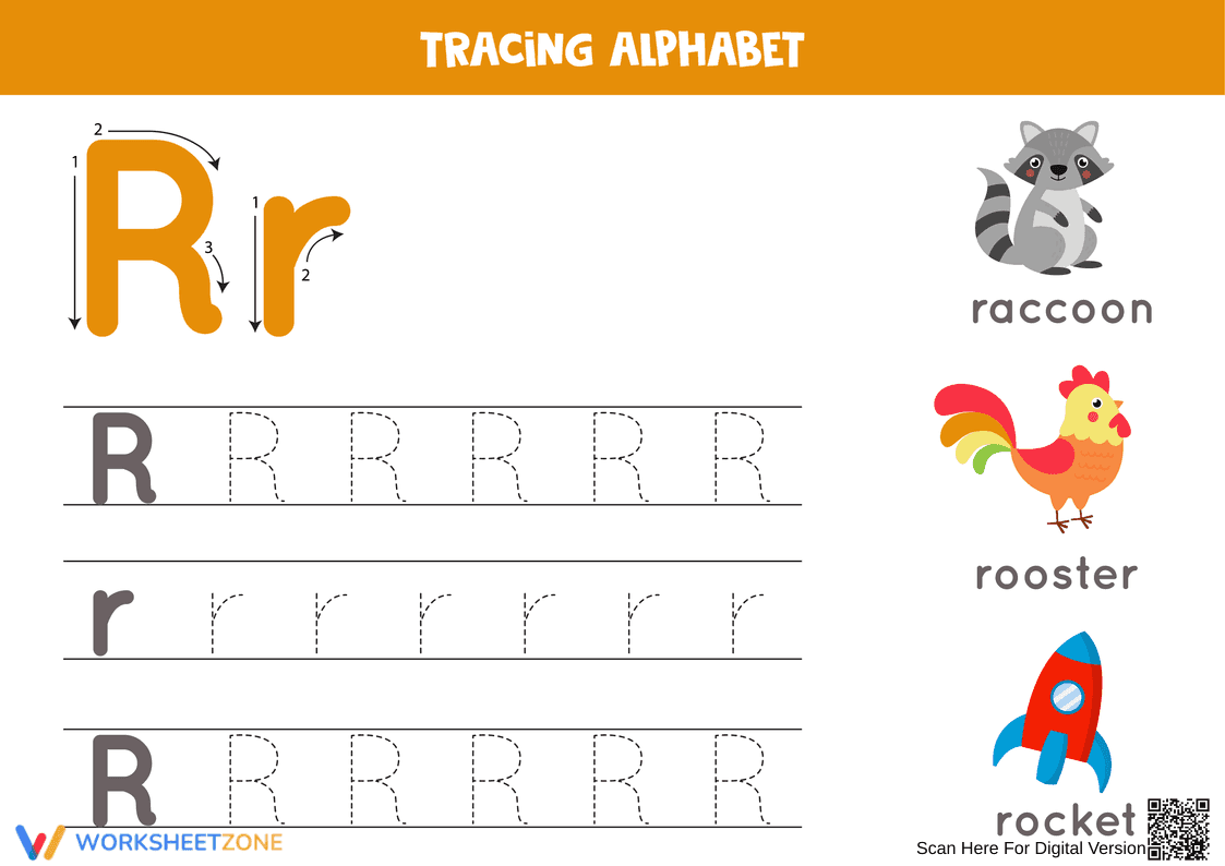 Tracing Alphabet - Letter R Activities - Page 1