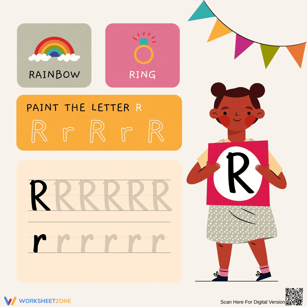 Learning the Letter R Worksheet - Page 1