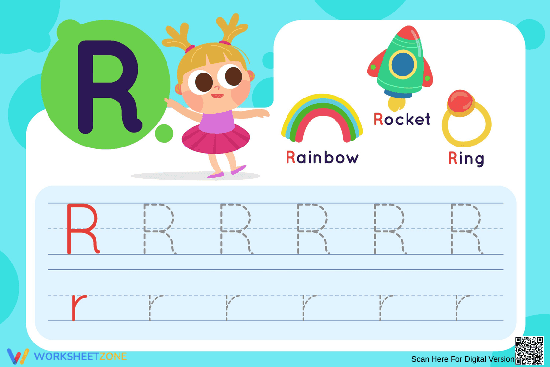 Tracing Letter R Worksheet - Page 1