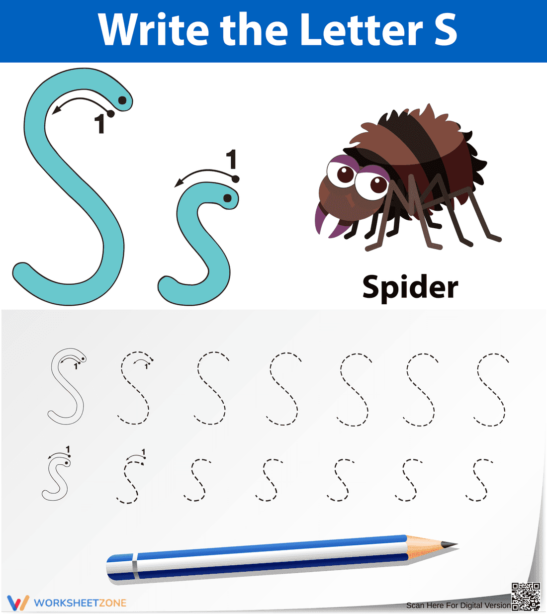 Letter S Tracing Worksheet | Essential Preschool Ready - Page 1