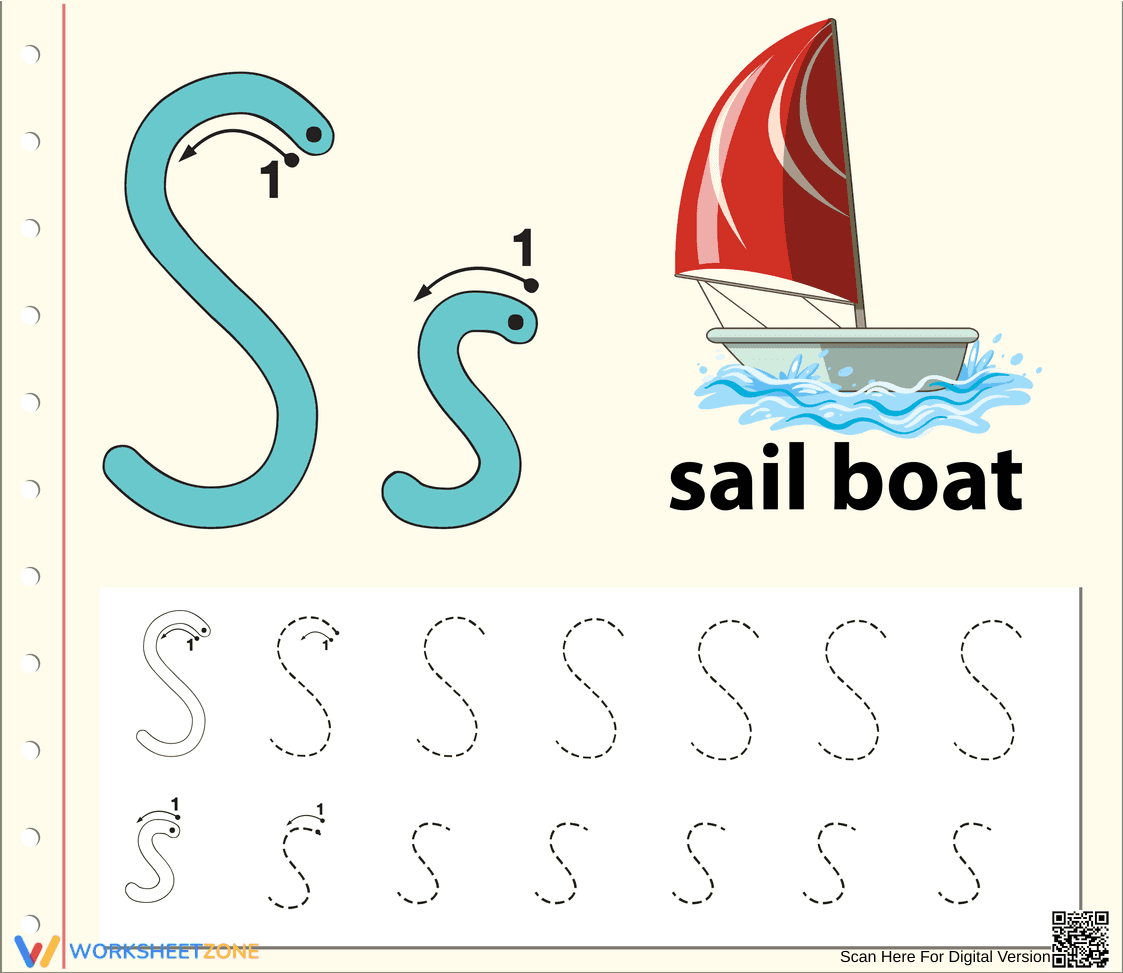 Letter S Tracing Fun! - Page 1