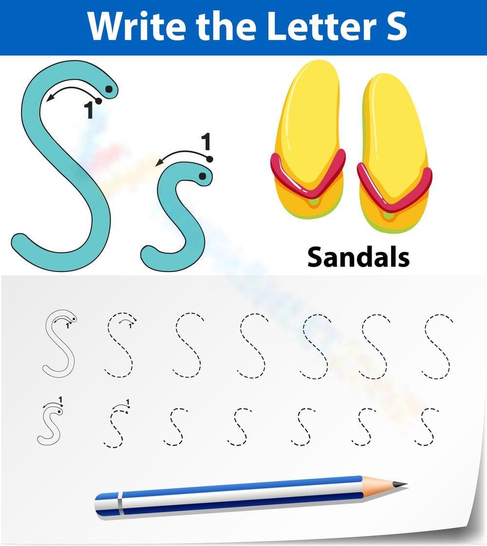 Letter S Tracing Worksheet | Essential Kindergarten Ready - Page 1