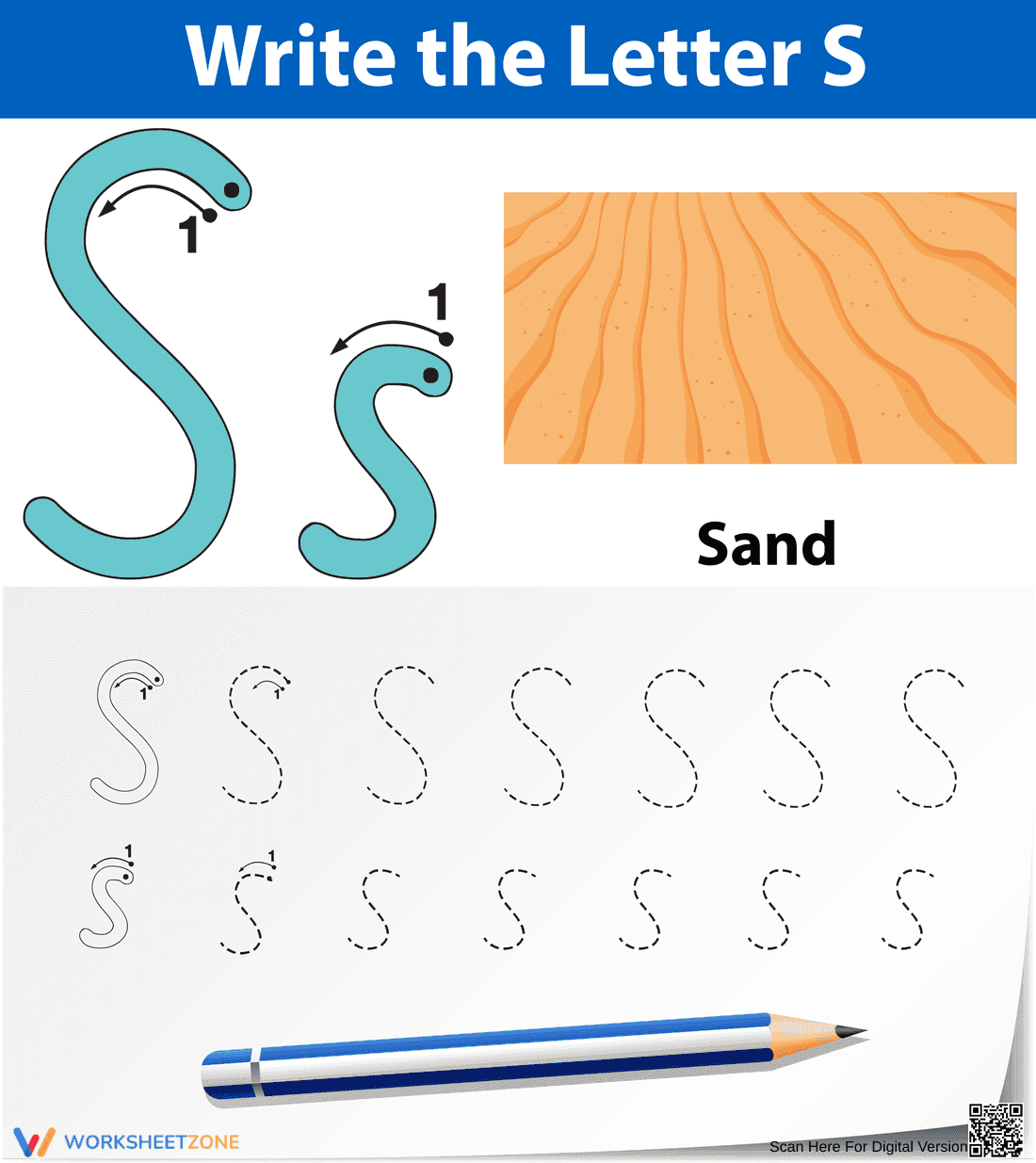 Letter S Tracing Worksheet | Essential Preschool Printable - Page 1
