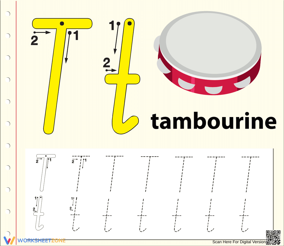Letter T Tracing Worksheet | Grade 1 Essential - Page 1