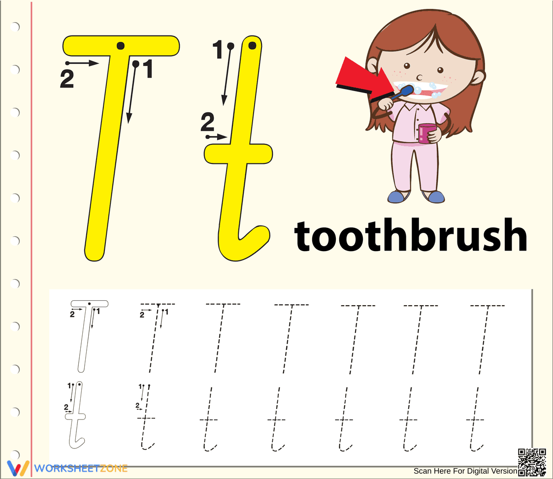 Letter T Tracing Worksheet | Essential Grade K-1 Ready - Page 1