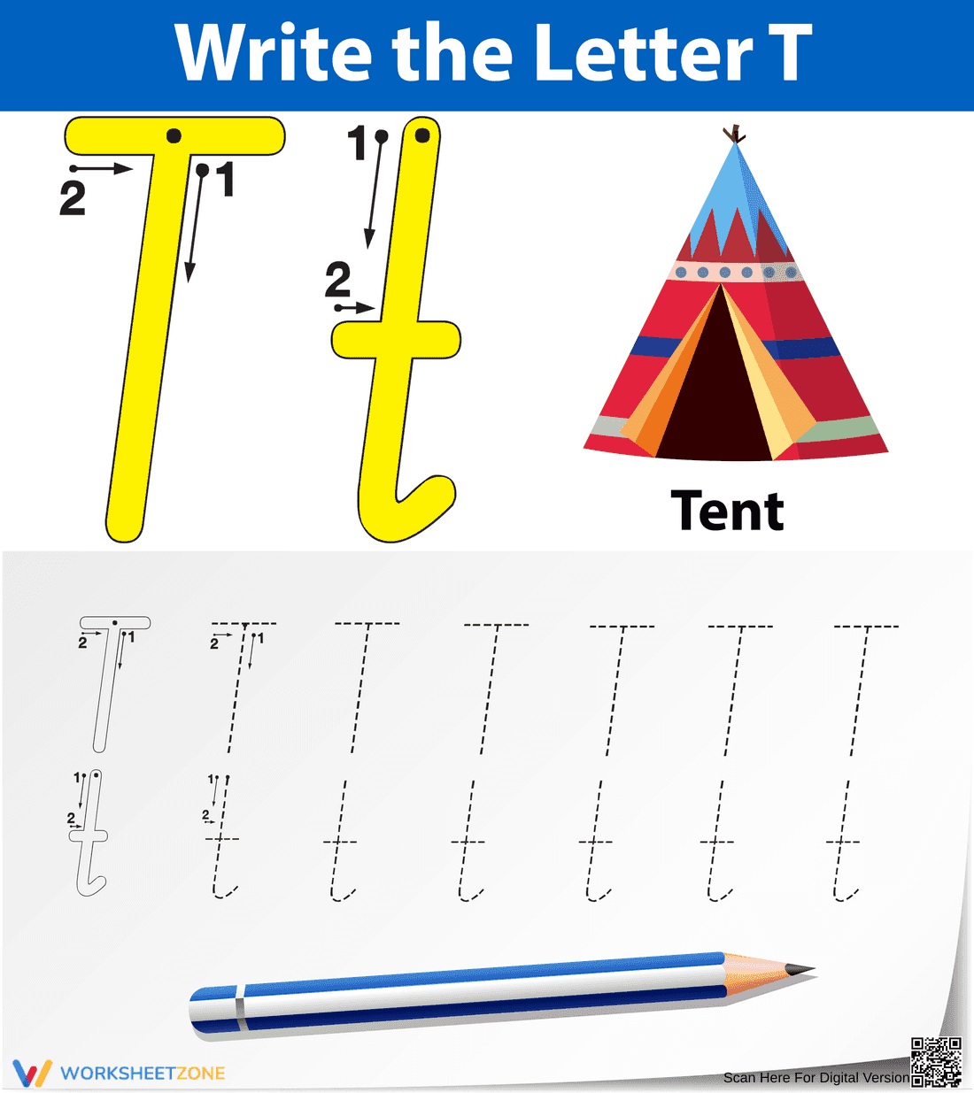 Letter T Tracing Worksheet | Essential Grade K-1 Ready - Page 1