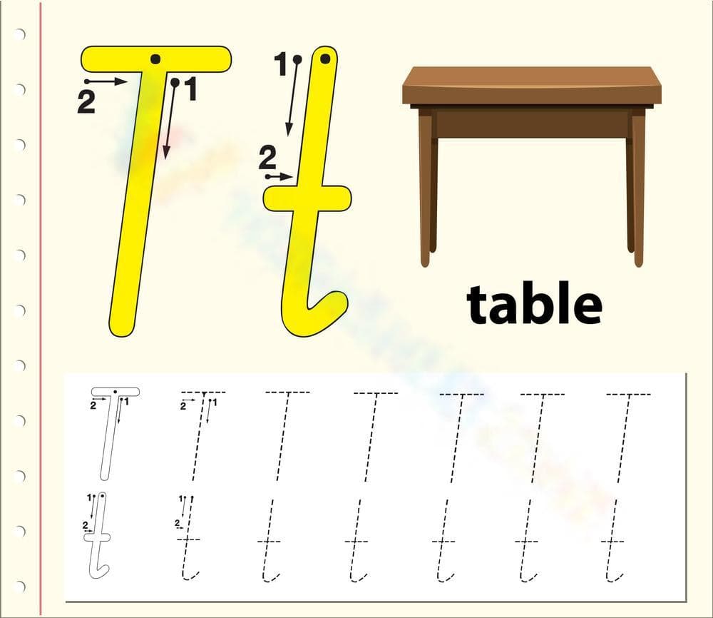 Table Time! Learn to Write the Letter T - Page 1