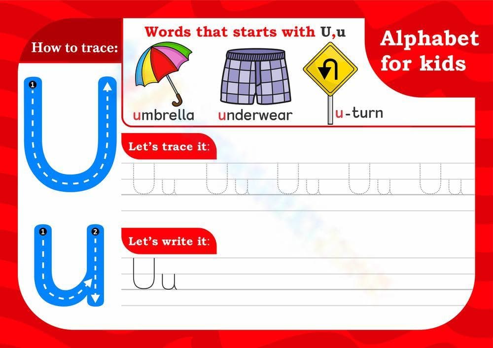 Alphabet for Kids: Letter U Worksheet - Page 1