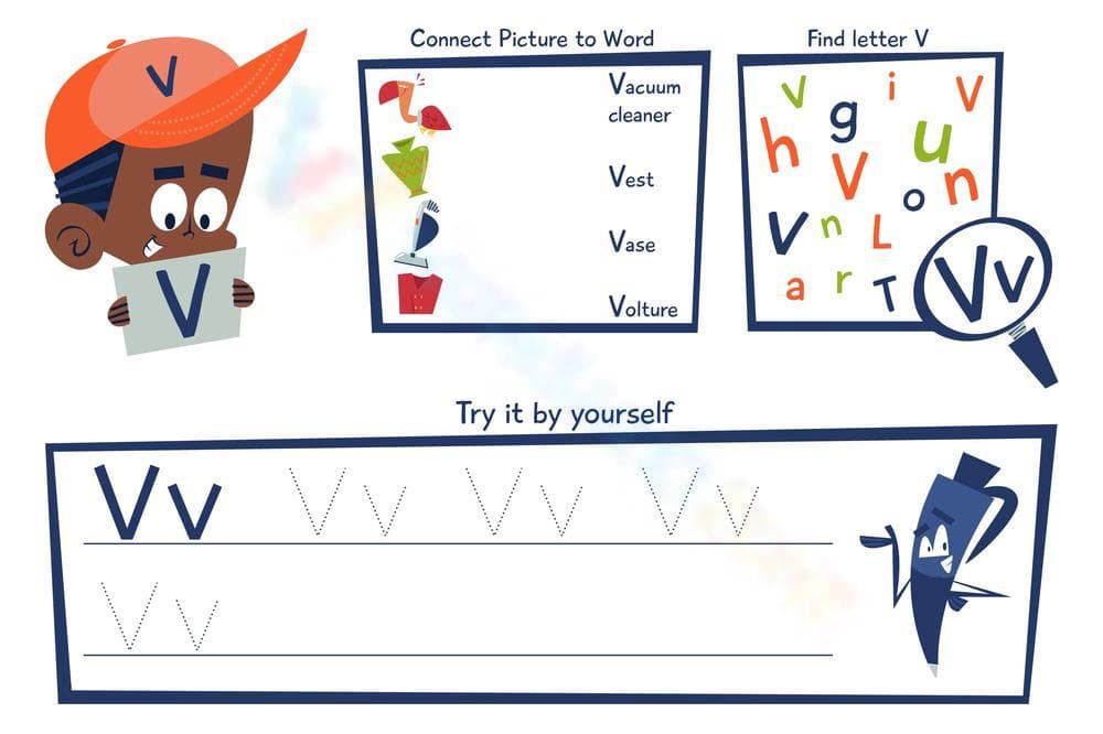 Find, Trace & Write: Letter VV Skills - Page 1