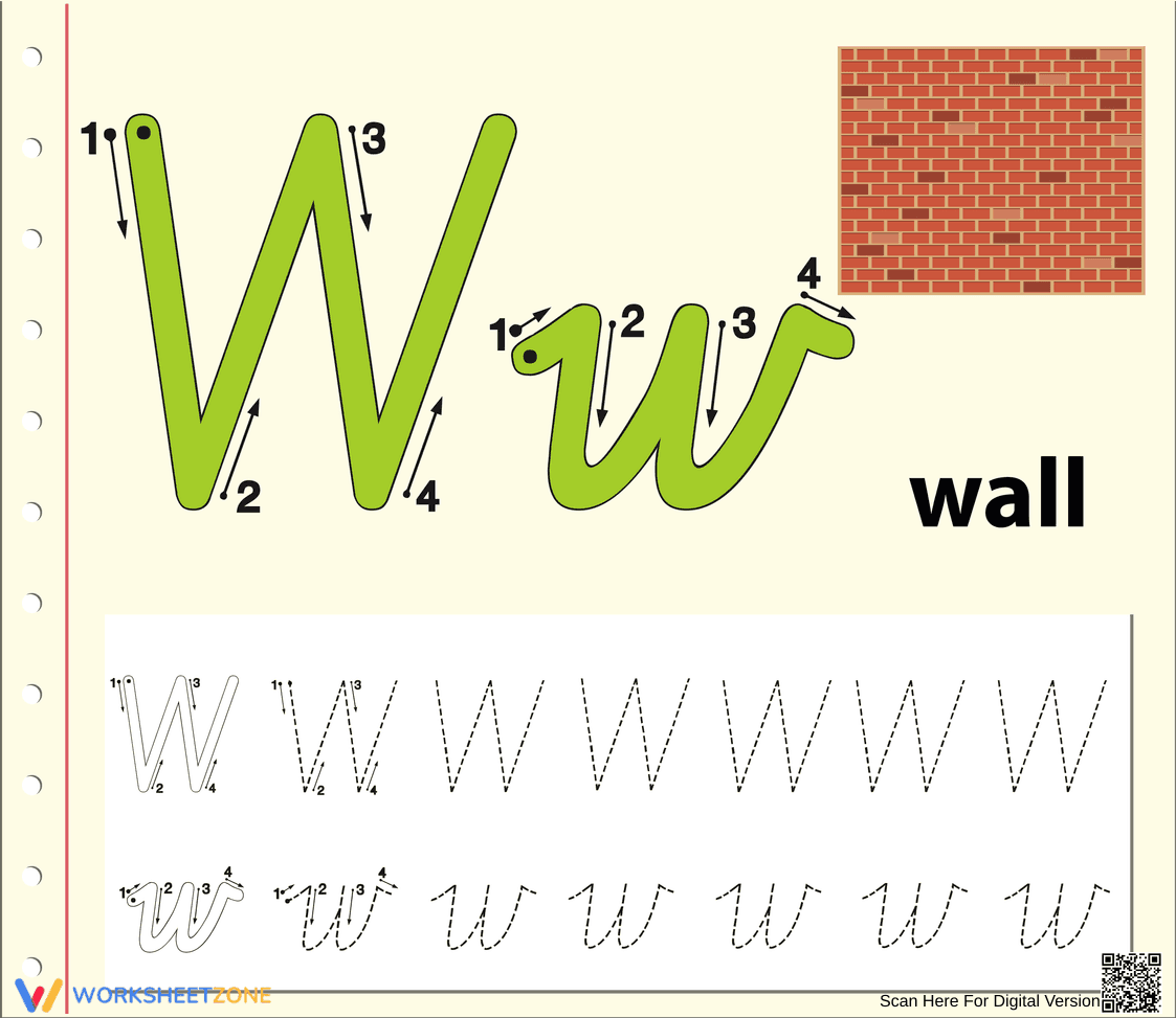 Letter W Handwriting Worksheet | Grade 1 Essential - Page 1