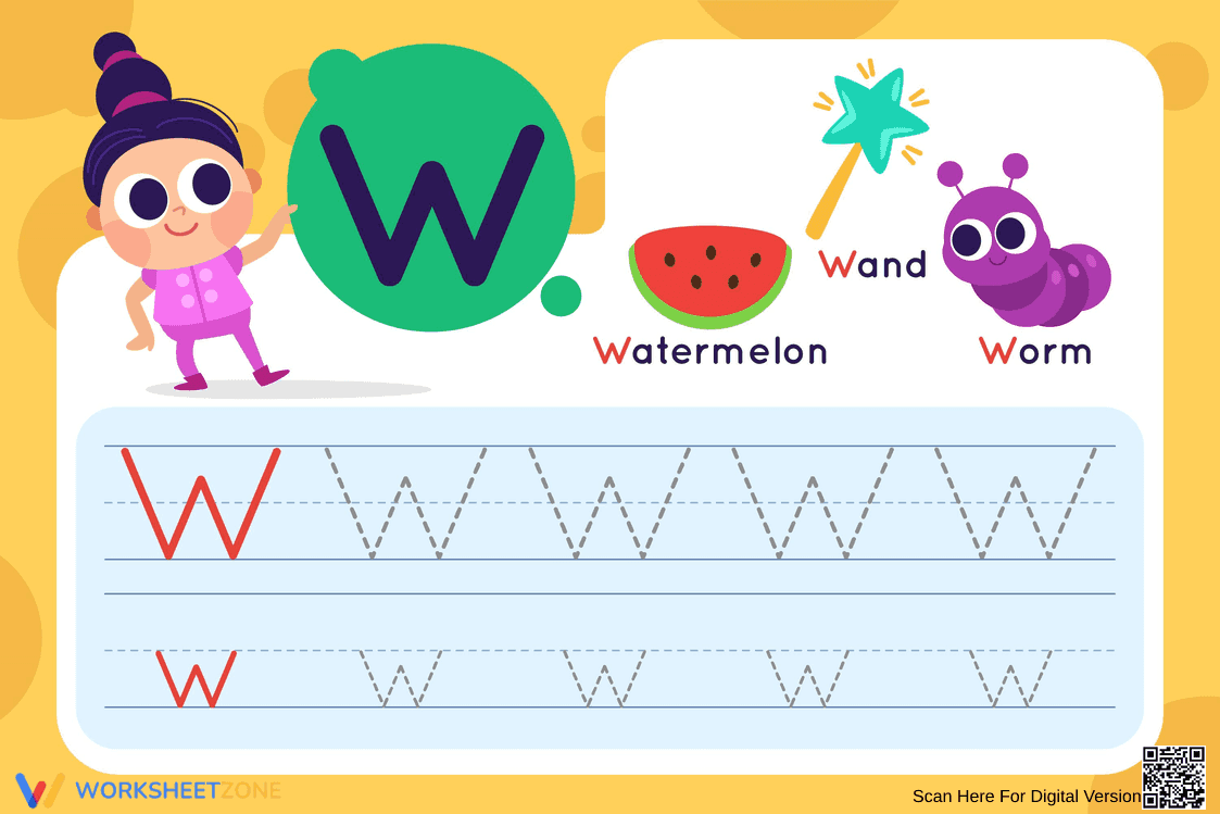 Free Letter W Tracing - Page 1