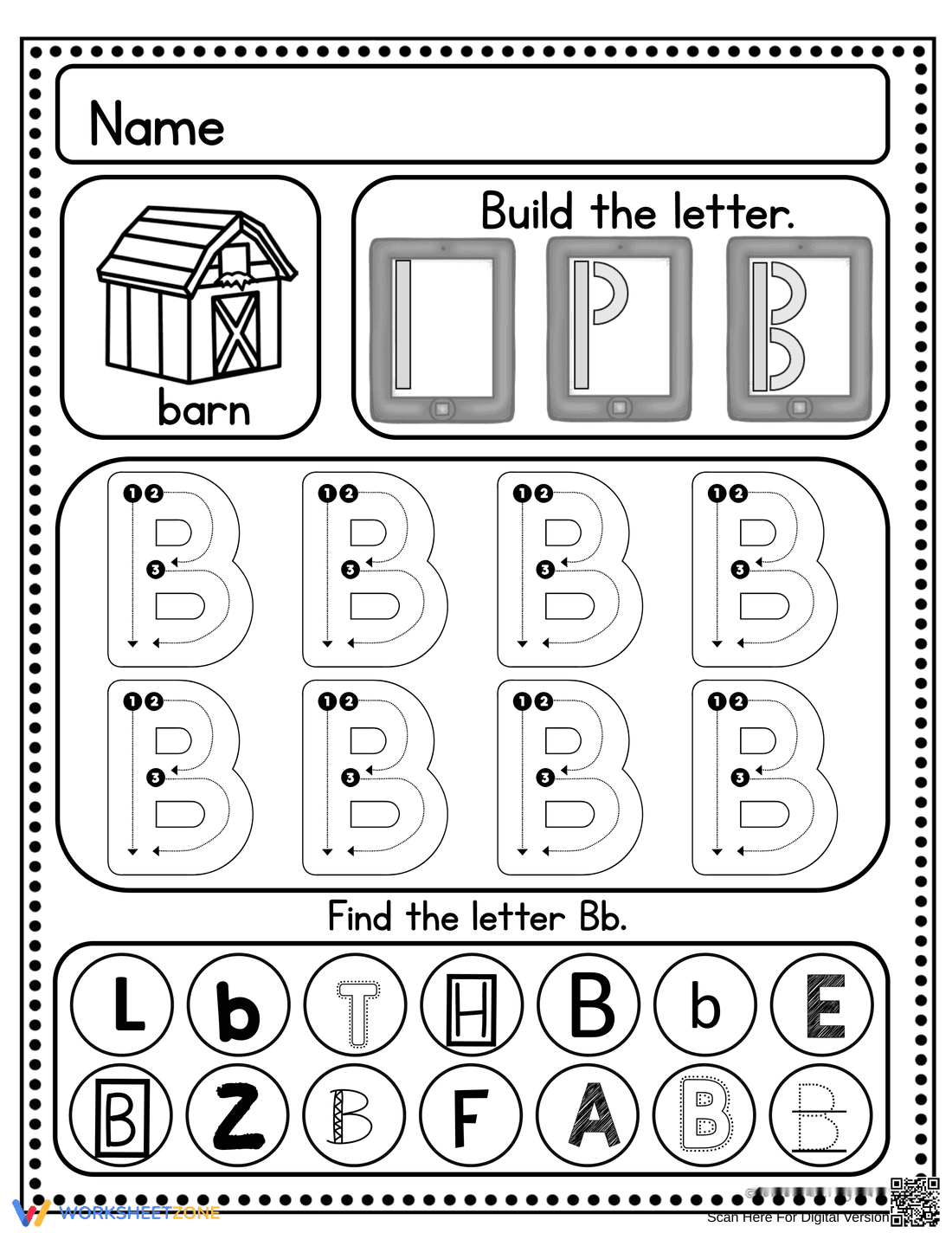 Letter B Handwriting Worksheet | Grade K-1 Essential - Page 1