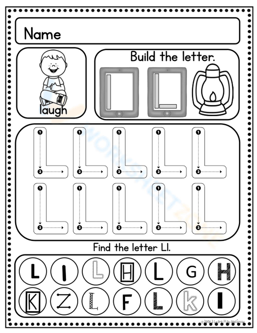Handwriting Practice: Letter L Worksheet - Page 1