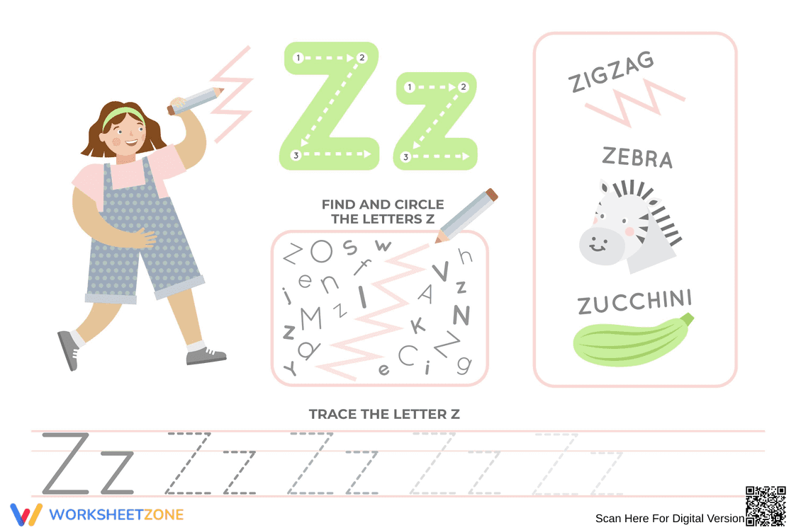 Circle and Trace Letter Z - Page 1