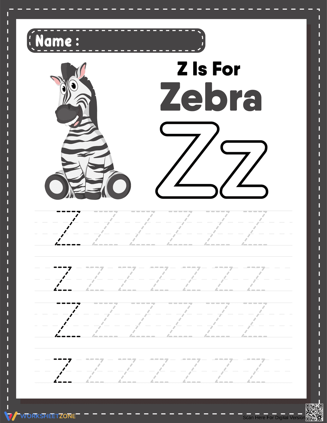 Alphabet Tracing: Practice Writing the Letter Z - Page 1