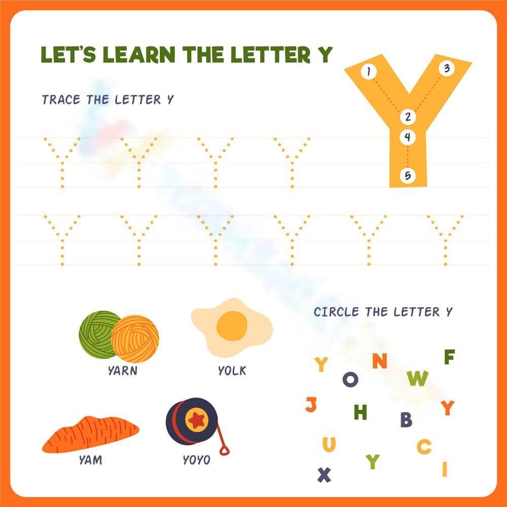 Learn the Letter Y: Fun Alphabet Worksheet - Page 1